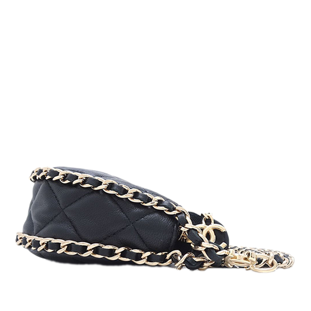 Pre-Loved Chanel Mini Quilted Lambskin Chain Around Hook Hobo - Picture 2 of 12